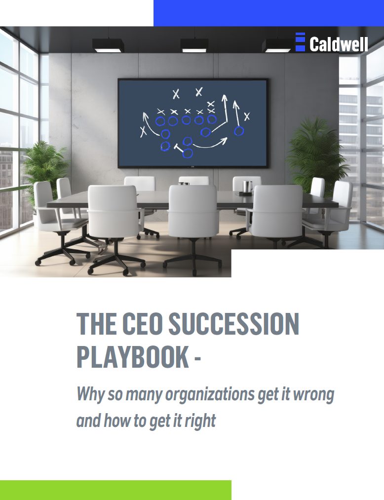 Modern boardroom with text The CEO Succession Playbook - Why so many organizations get it wrong and how to get it right